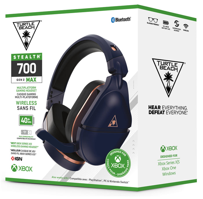 Turtle Beach Stealth 700 Gen 2 Max Headset Wireless Head-band Gaming Bluetooth Gold, Navy