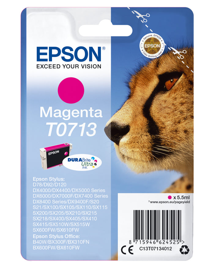 Epson Singlepack Magenta T0713 DURABrite Ultra Ink Epson