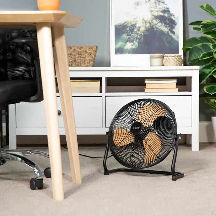 Russell Hobbs RHGF1221WDB 12 High Velocity Floor Fan - Wood & Black