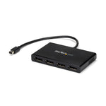 StarTech.com 4-Port Multi Monitor Adapter - Mini DisplayPort to DisplayPort MST Hub - 4x 1080p - Video Splitter for Extended Desktop Mode on Windows PCs Only - mDP to Quad DP Monitors