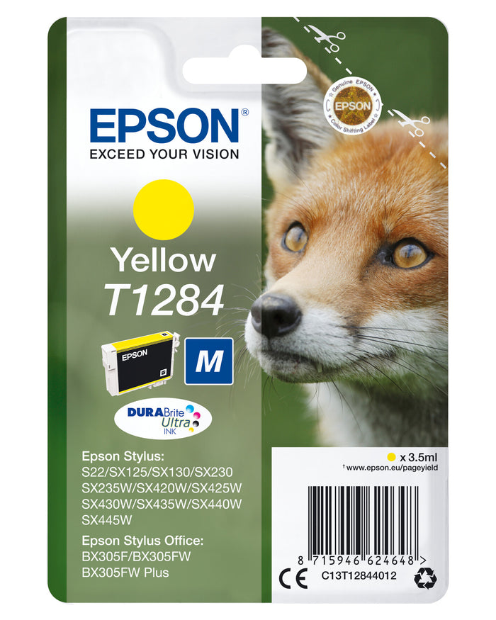 Epson Fox Singlepack Yellow T1284 DURABrite Ultra Ink Epson