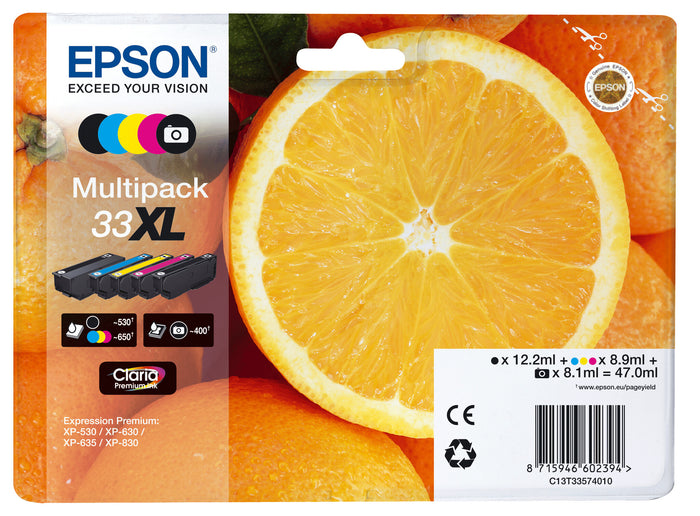 Epson Oranges Multipack 5-colours 33XL Claria Premium Ink Epson