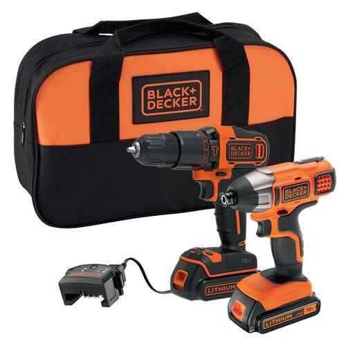 Black & Decker BCK25S2S-GB drill 1400 RPM Black, Orange