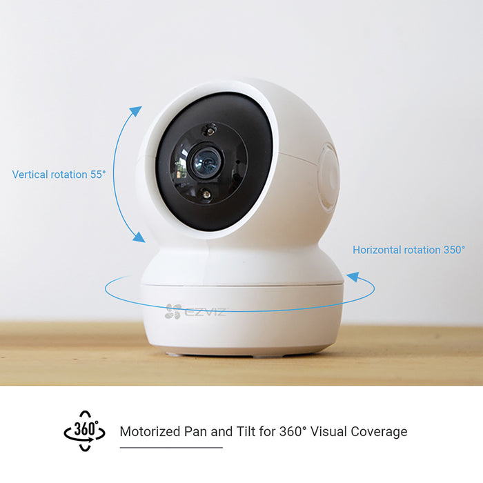 EZVIZ C6N 4MP Smart Indoor Smart Security PT Cam, with Motion Tracking - White