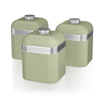 Swan Retro Set of 3 Canisters Green Swan