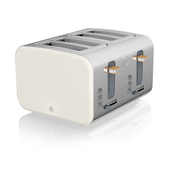Swan ST14620WHTN toaster 6 4 slice(s) 1500 W Stainless steel, White