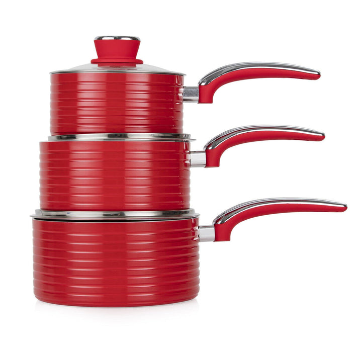 Swan Retro 5 Piece Pan Set Red Swan