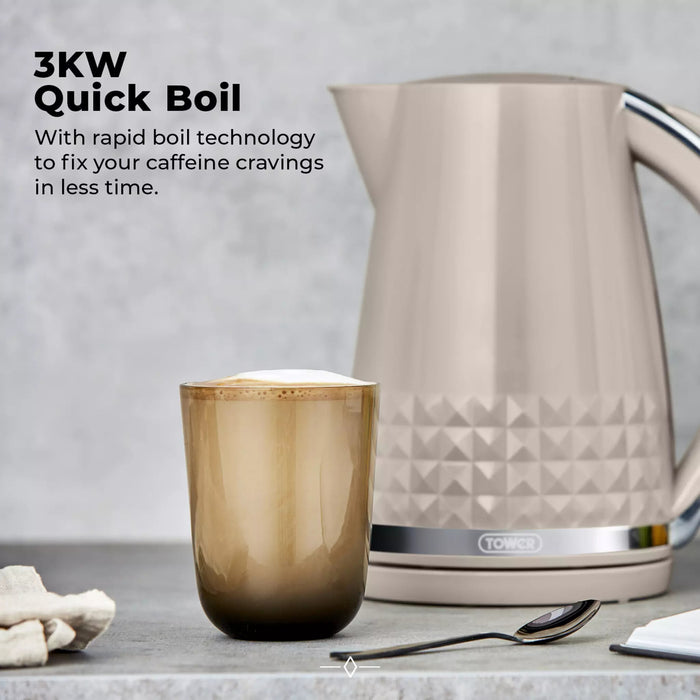 Tower Solitaire 1.5L 3KW Kettle - Latte