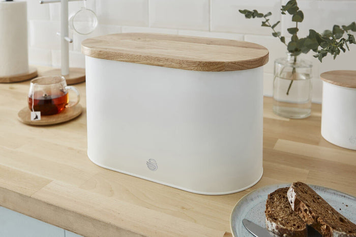 Swan Bread Bin with Wooden Lid Swan