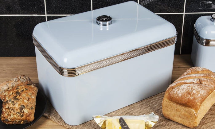 Swan Retro Bread Bin Blue Swan