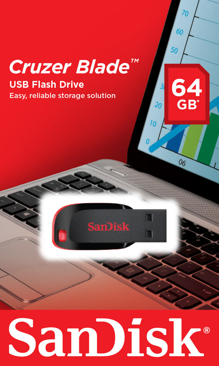 SanDisk Cruzer Blade USB flash drive 64 GB USB Type-A 2.0 Black, Red SanDisk