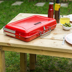 George Foreman GFPTBBQ1005R Portable Briefcase Charcoal BBQ - Red