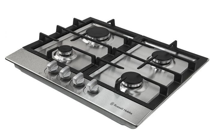 Russell Hobbs RH60GH402SS hob Black, Stainless steel Built-in 59 cm Gas 4 zone(s)