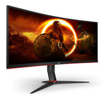 AOC G2 CU34G2/BK LED display 86.4 cm (34) 3440 x 1440 pixels Quad HD Black, Red