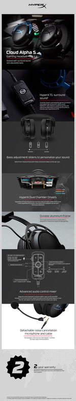 HyperX Cloud Alpha S - Gaming Headset (Black)